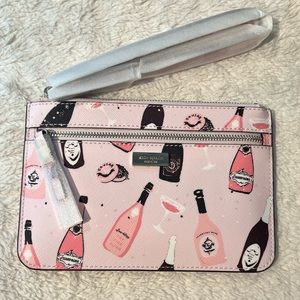 NWT Kate Spade champagne print wristlet